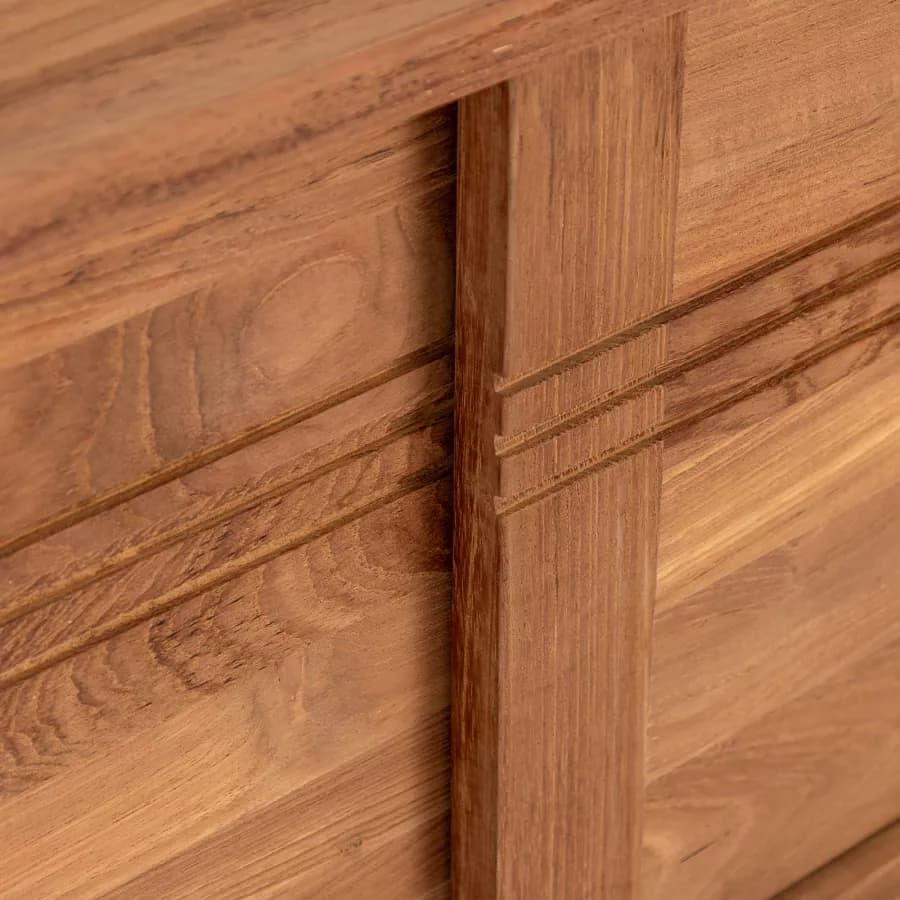 Mobile bagno sospeso 140 cm con 2 ante in legno teak naturale - Tywa