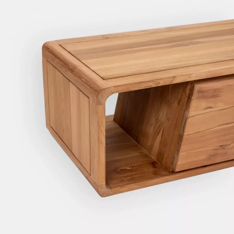 Mobile bagno sospeso 145 cm in teak naturale - Arborea