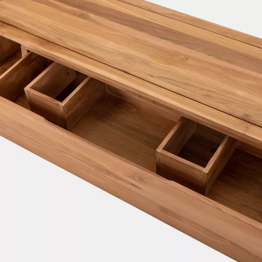Mobile bagno sospeso 145 cm in teak naturale - Arborea