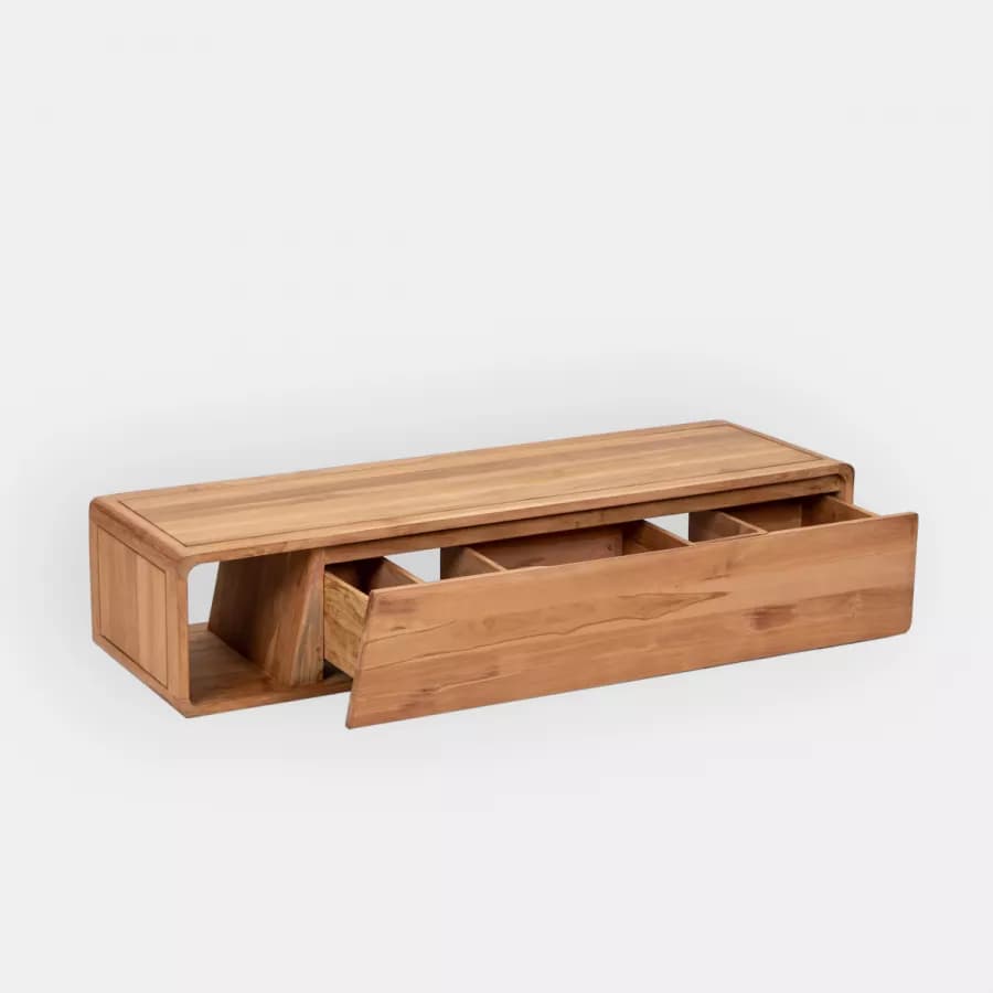 Mobile bagno sospeso 145 cm in teak naturale - Arborea