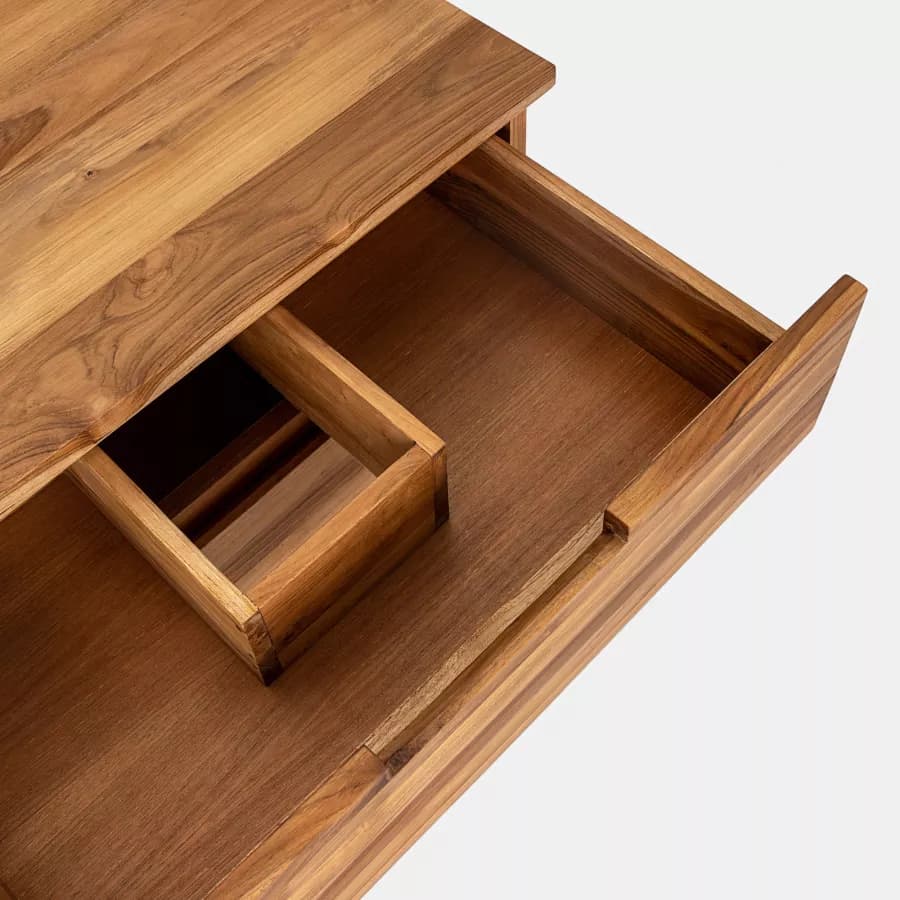 Mobile bagno sospeso 70 cm con 2 cassetti in legno teak chiaro - Kala