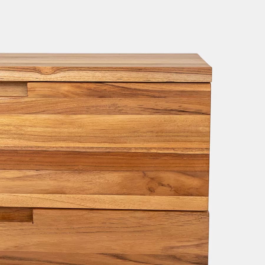 Mobile bagno sospeso 70 cm con 2 cassetti in legno teak chiaro - Kala
