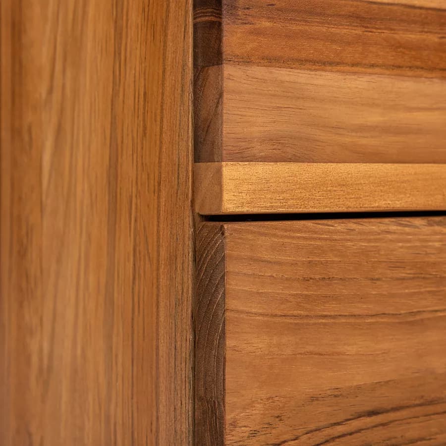 Mobile bagno sospeso 70 cm con 2 cassetti in legno teak chiaro - Kala