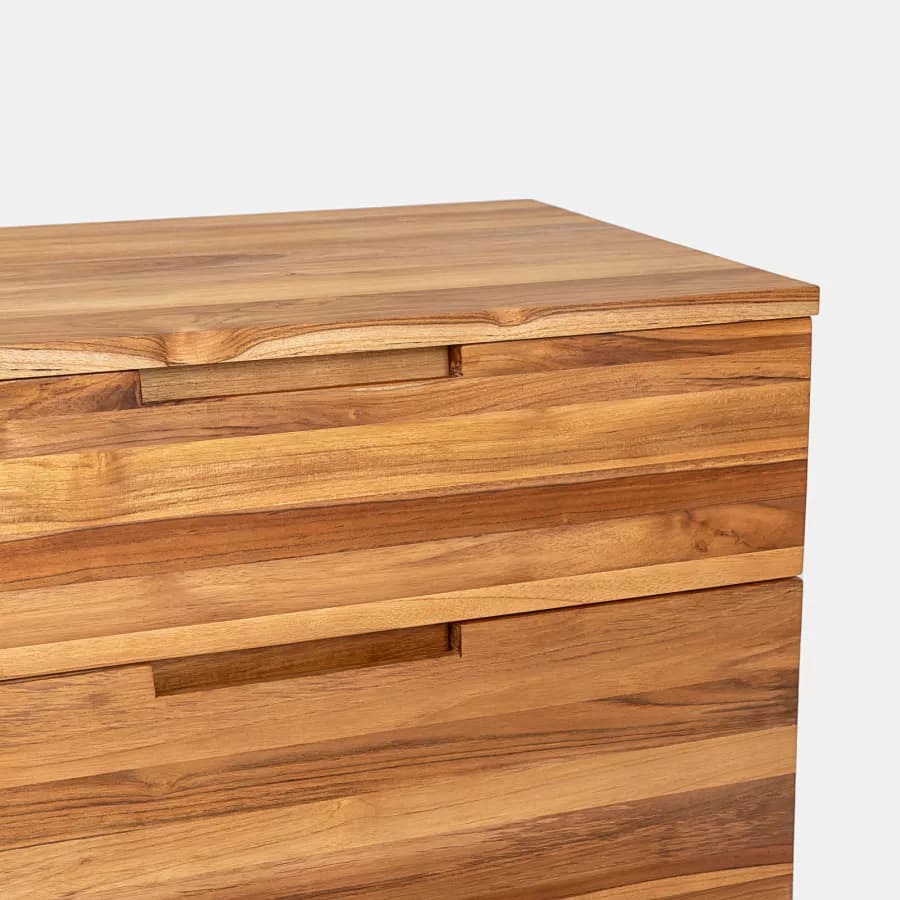 Mobile bagno sospeso 70 cm con 2 cassetti in legno teak chiaro - Kala