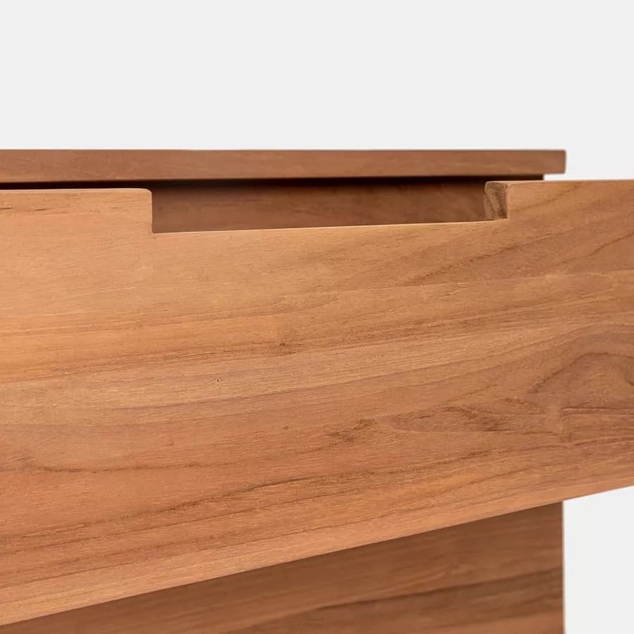 Mobile bagno sospeso 90 cm con 2 cassetti in legno teak naturale - Kala