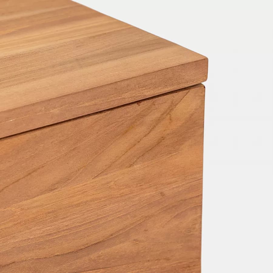 Mobile bagno sospeso 90 cm con 2 cassetti in legno teak naturale - Kala