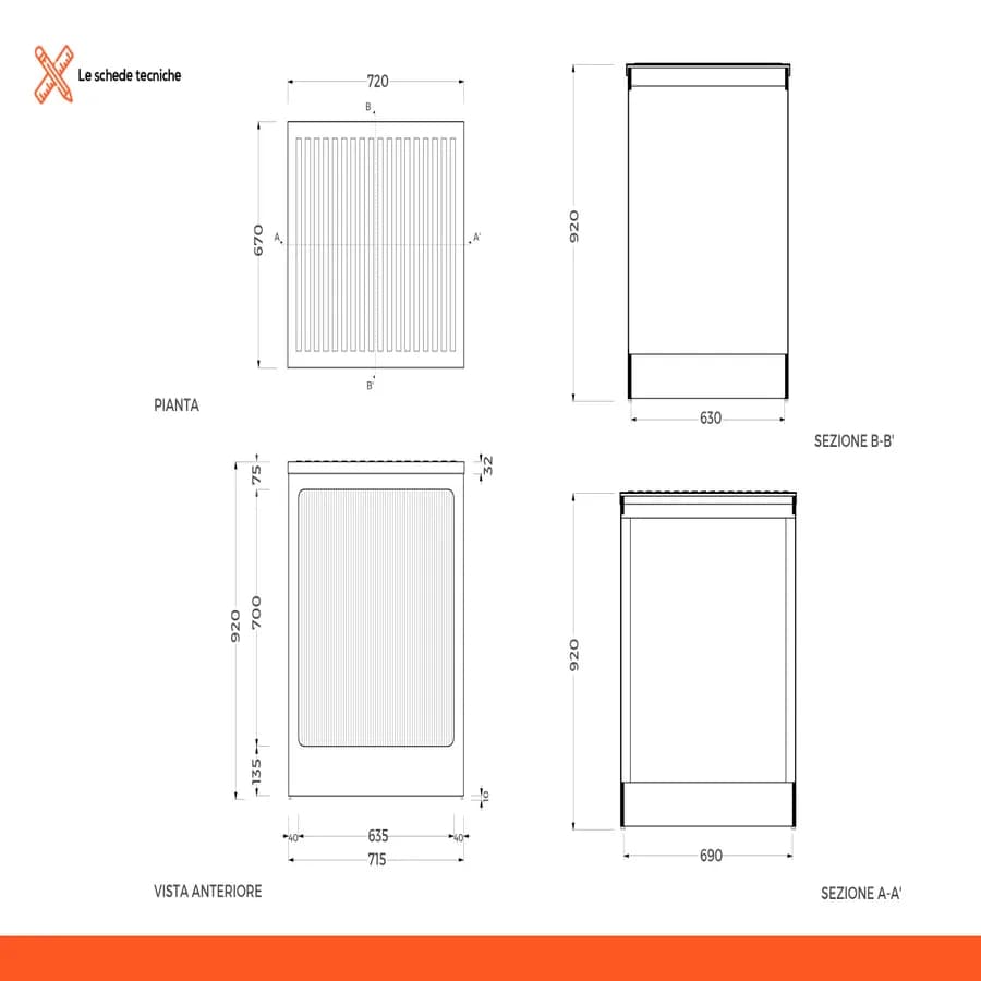 Mobile box coprilavatrice Colavene Lavacril 72x68x91h cm con serranda laterale