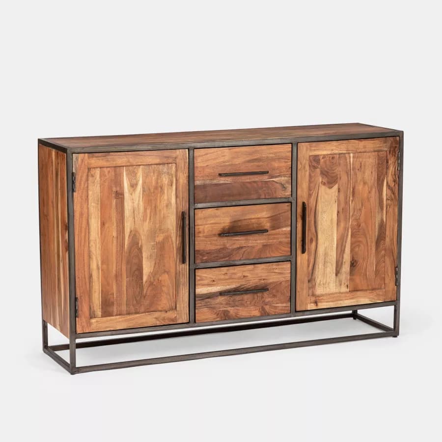 Madia 150x40 cm in legno di acacia e metallo - Freia Acacia
