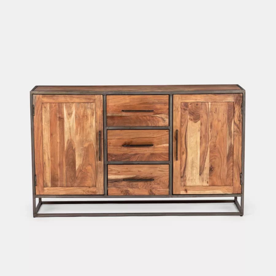 Madia 150x40 cm in legno di acacia e metallo - Freia Acacia