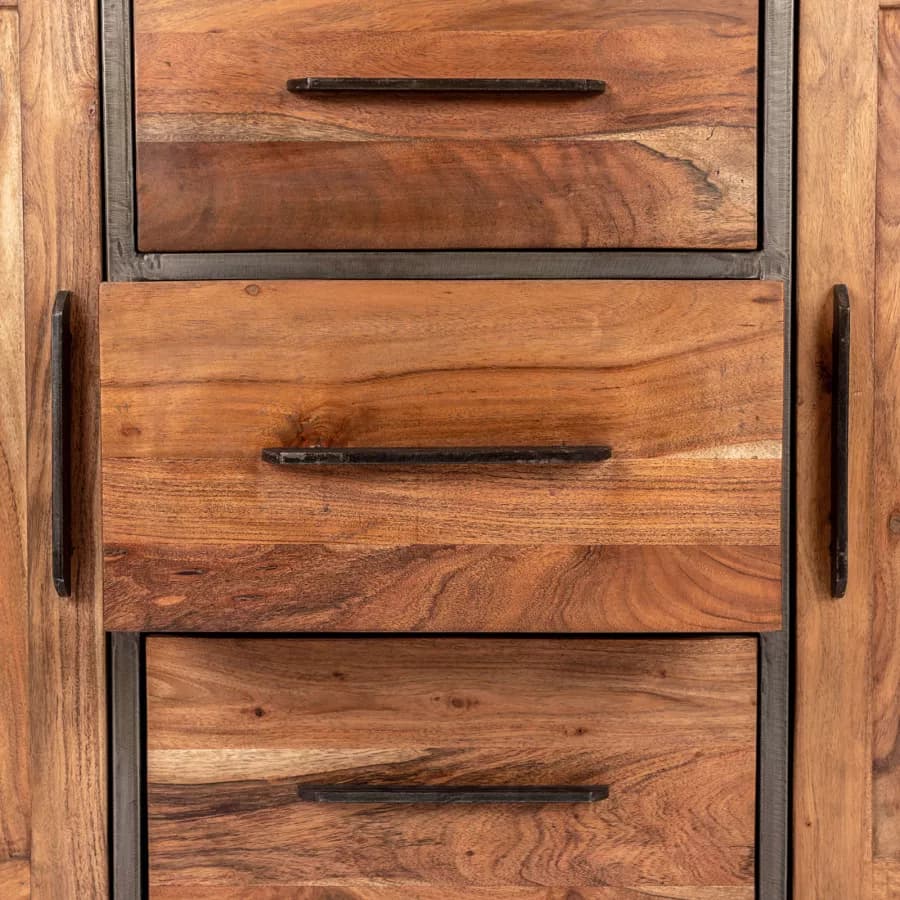 Madia 150x40 cm in legno di acacia e metallo - Freia Acacia