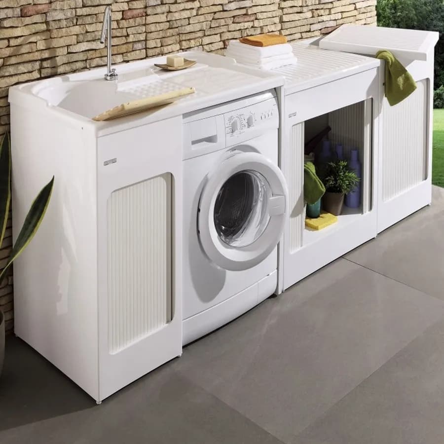 Mobile contenitore 75x50x84h cm Colavene Lavacril Box con doppia serranda e piano amovibile