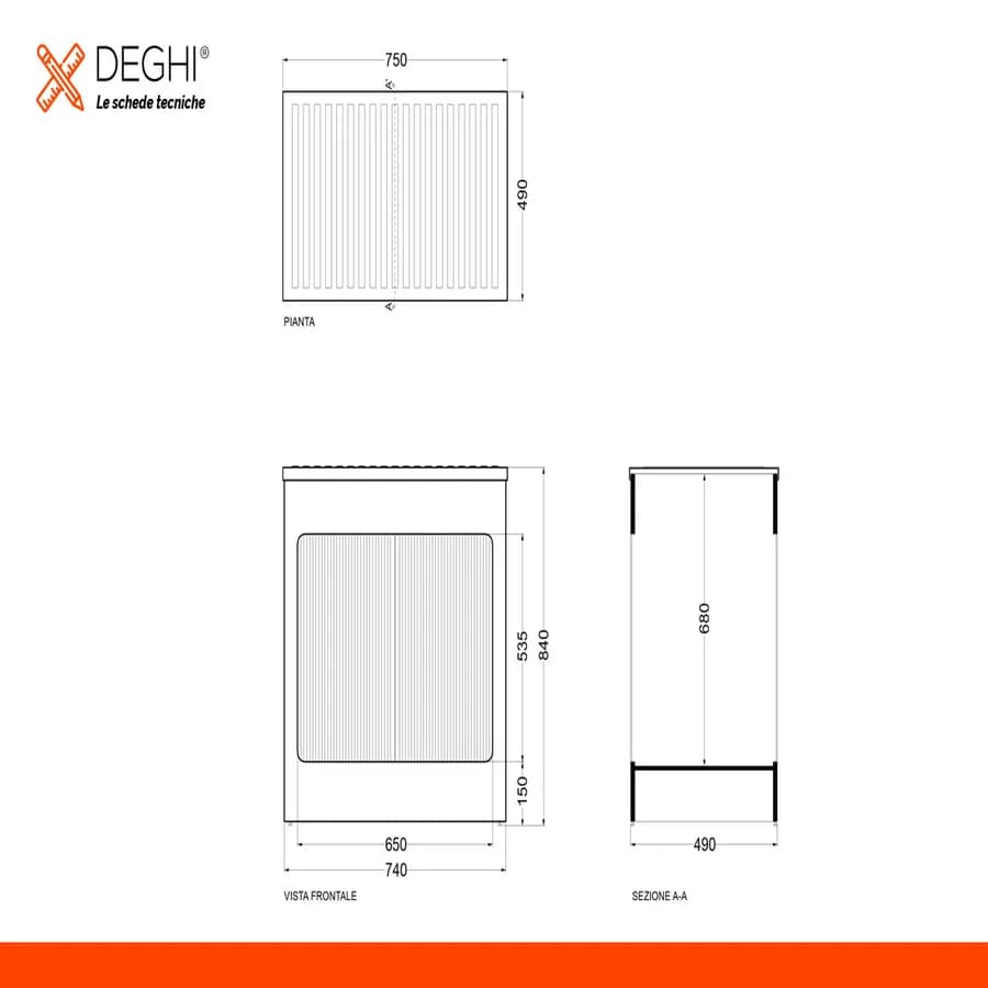 Mobile contenitore 75x50x84h cm Colavene Lavacril Box con doppia serranda e piano amovibile