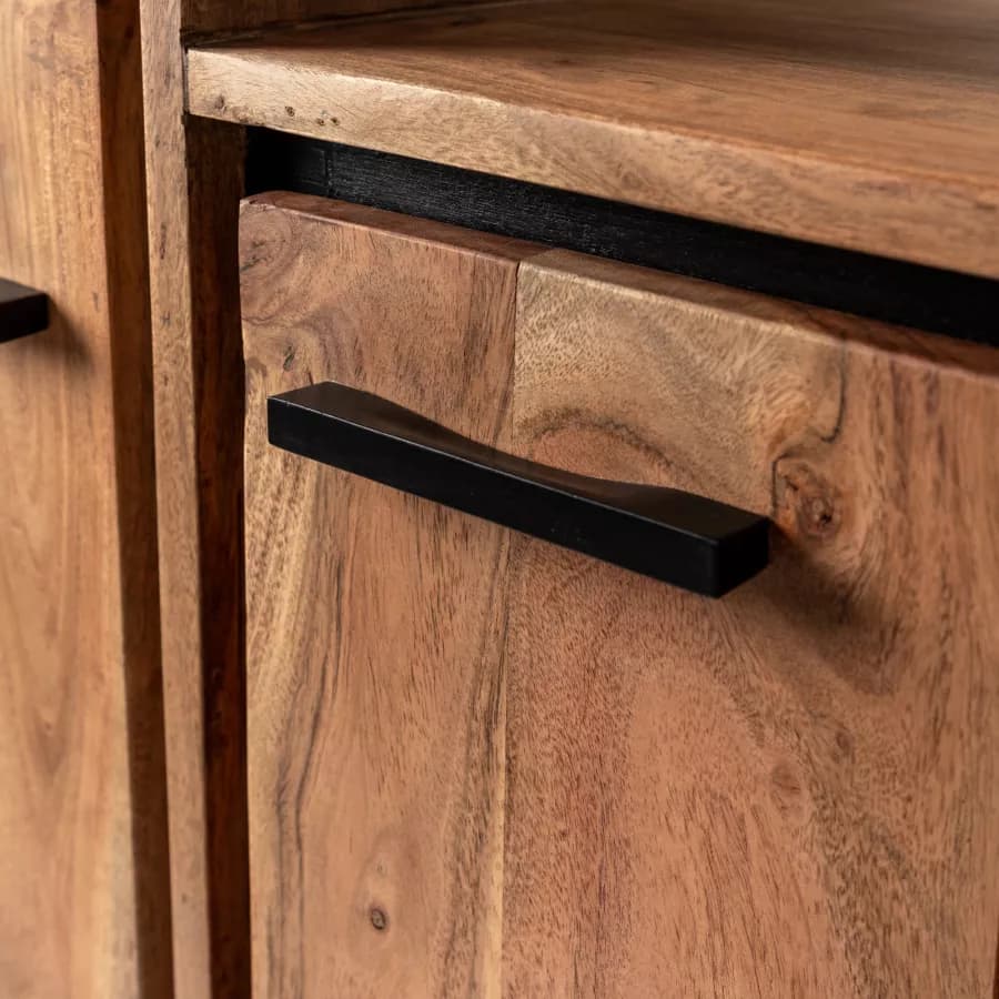 Mobile contenitore 90x155h cm con 2 ante in legno di acacia - Freia Acacia