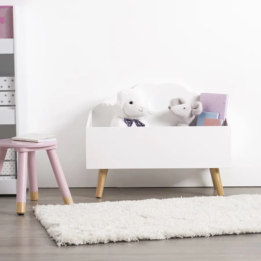 Mobile contenitore nuvola per bambini 58x45,5h cm in legno bianco - Nuvy