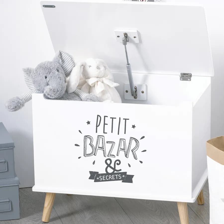 Mobile contenitore per bambini 58x49h cm legno bianco e decorazione - Stardust