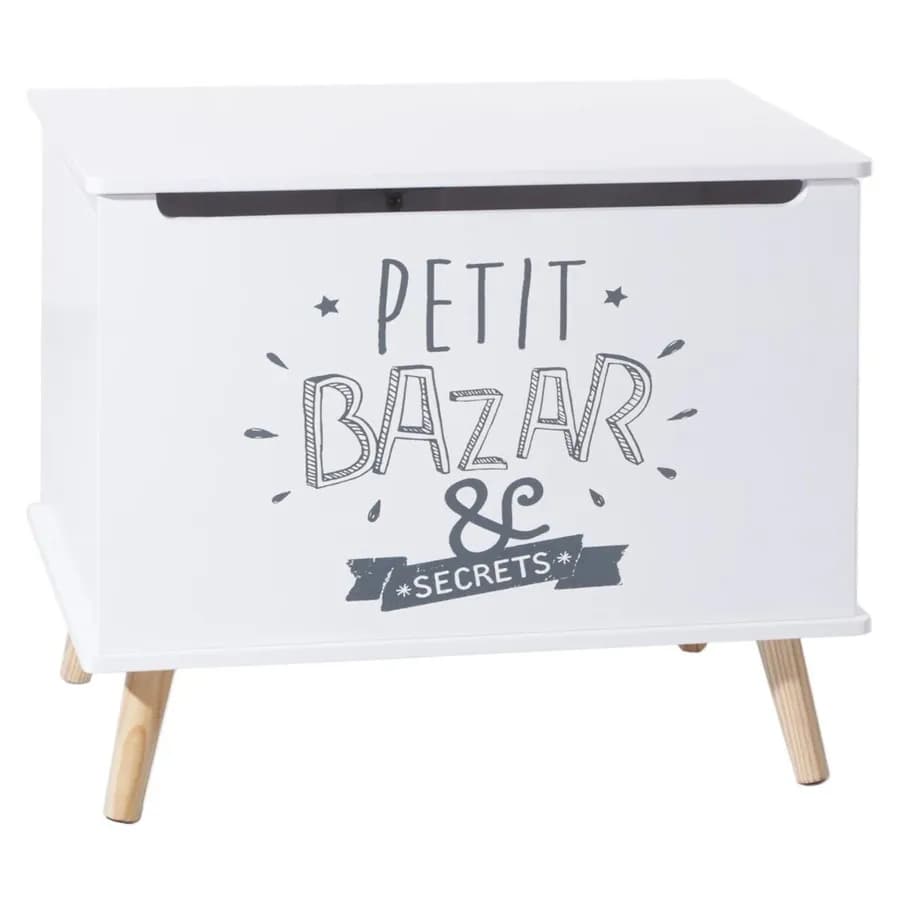 Mobile contenitore per bambini 58x49h cm legno bianco e decorazione - Stardust
