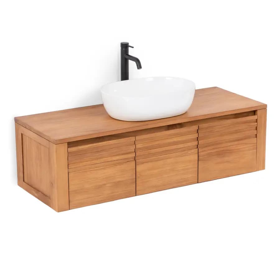 Mobile da bagno sospeso 120 cm in teak - Azul