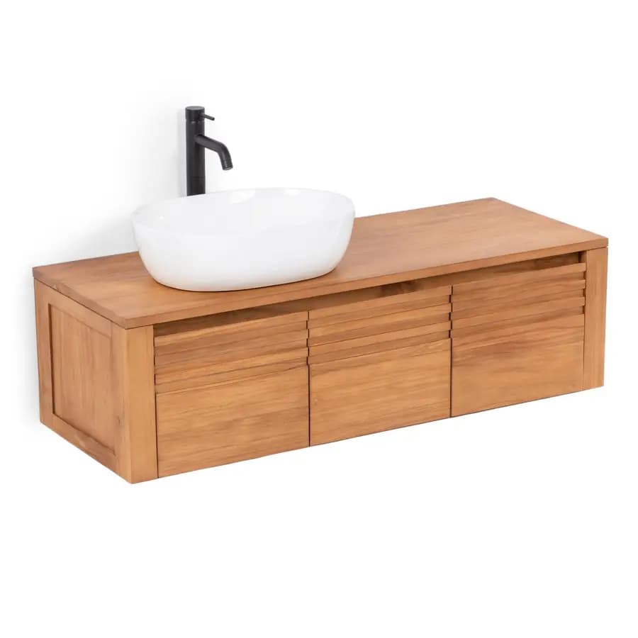 Mobile da bagno sospeso 120 cm in teak - Azul