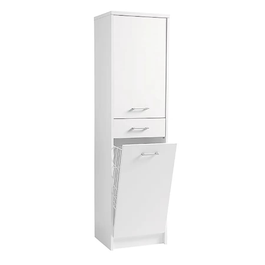 Mobile Domestica Colavene 45x38x170h cm portabiancheria con anta SX tela bianco