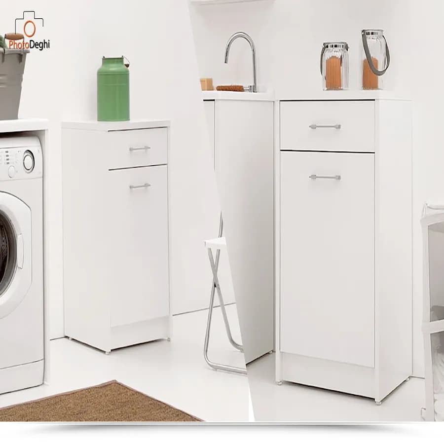 Mobile Domestica Colavene con anta dx e cassetto 45x38x85 tela bianco