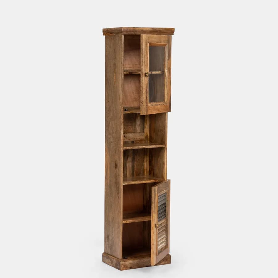 Mobile in legno 45x180h cm con ante e ripiani - Freia Mango
