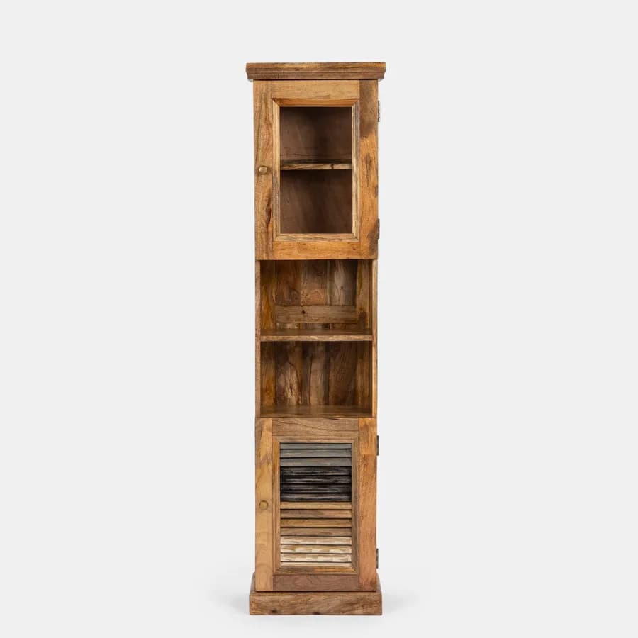 Mobile in legno 45x180h cm con ante e ripiani - Freia Mango