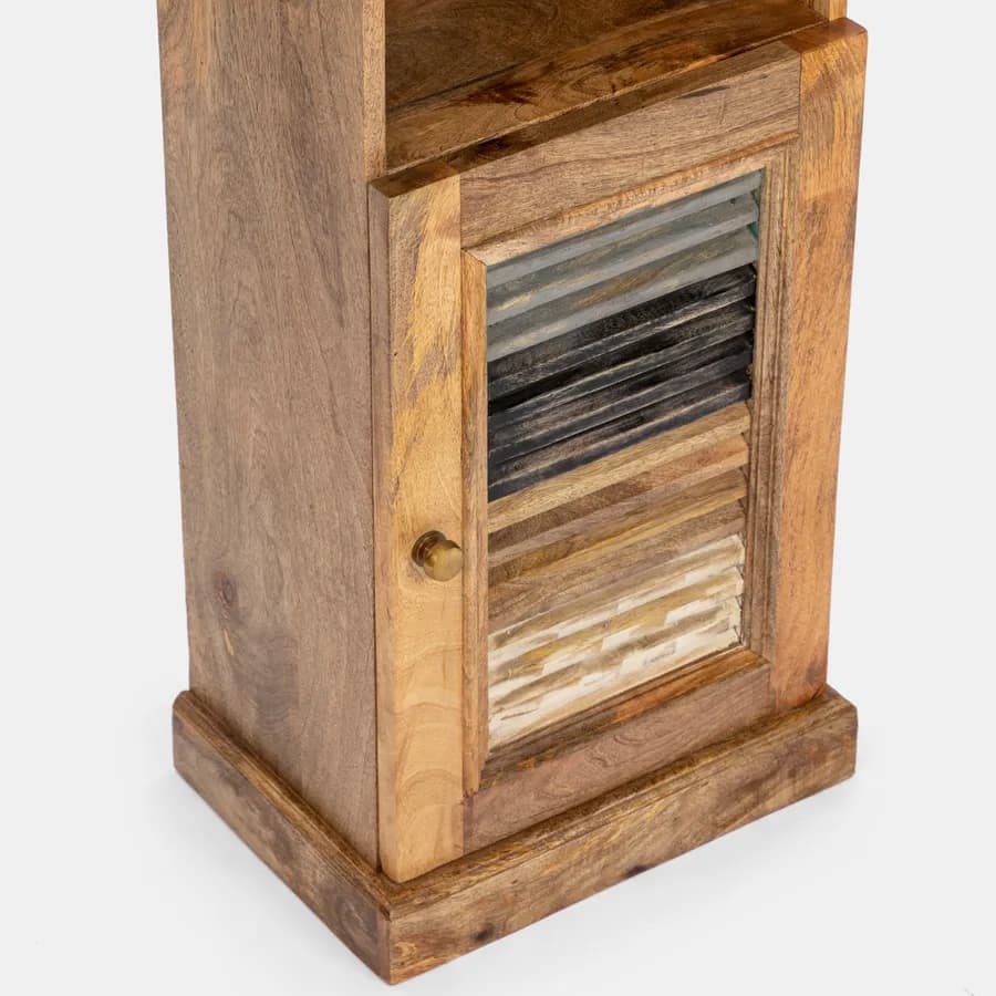 Mobile in legno 45x180h cm con ante e ripiani - Freia Mango