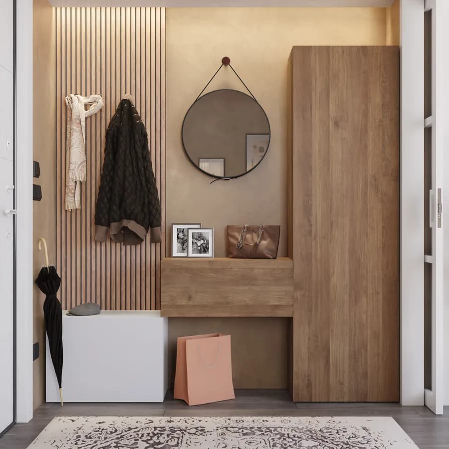 Mobile ingresso reversibile 123-178x185h cm mercure gesso - Clary