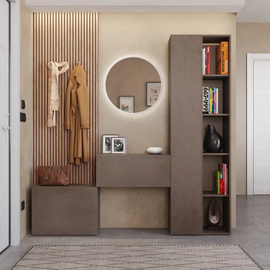 Mobile ingresso reversibile 125-180x185h cm bronzo - Clary