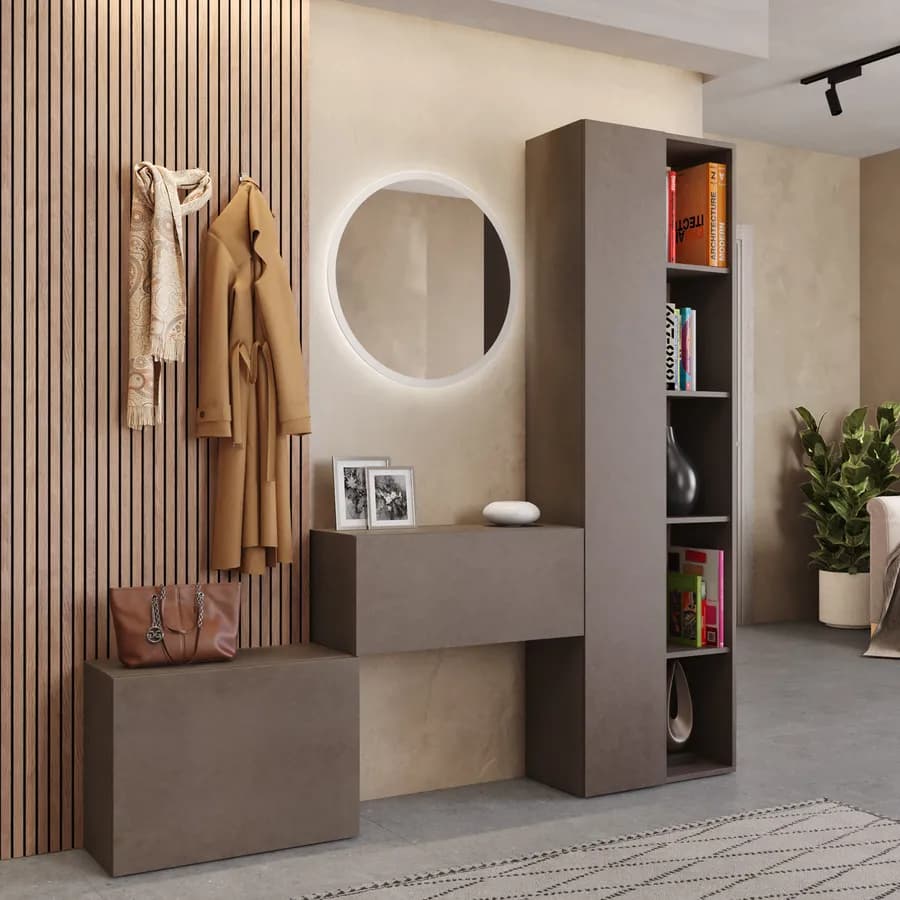 Mobile ingresso reversibile 125-180x185h cm bronzo - Clary