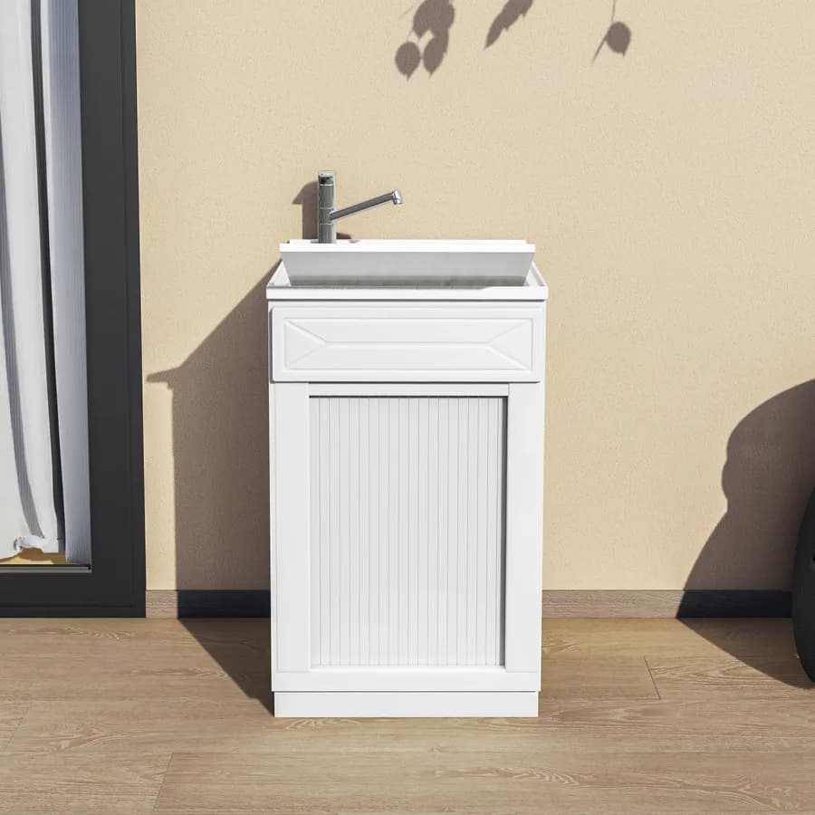 Mobile lavatoio 50x50 esterno o interno serrandina lavabo e asse lavapanni