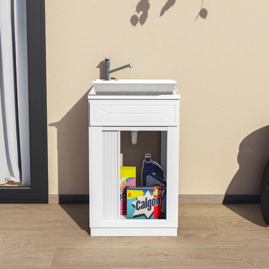 Mobile lavatoio 50x50 esterno o interno serrandina lavabo e asse lavapanni