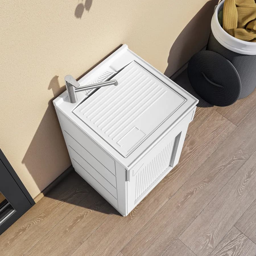 Mobile lavatoio 50x50 esterno o interno serrandina lavabo e asse lavapanni