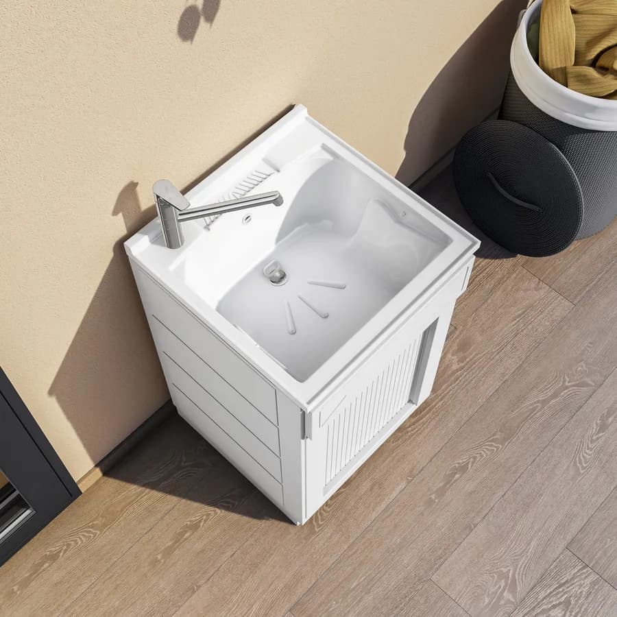 Mobile lavatoio 50x50 esterno o interno serrandina lavabo e asse lavapanni