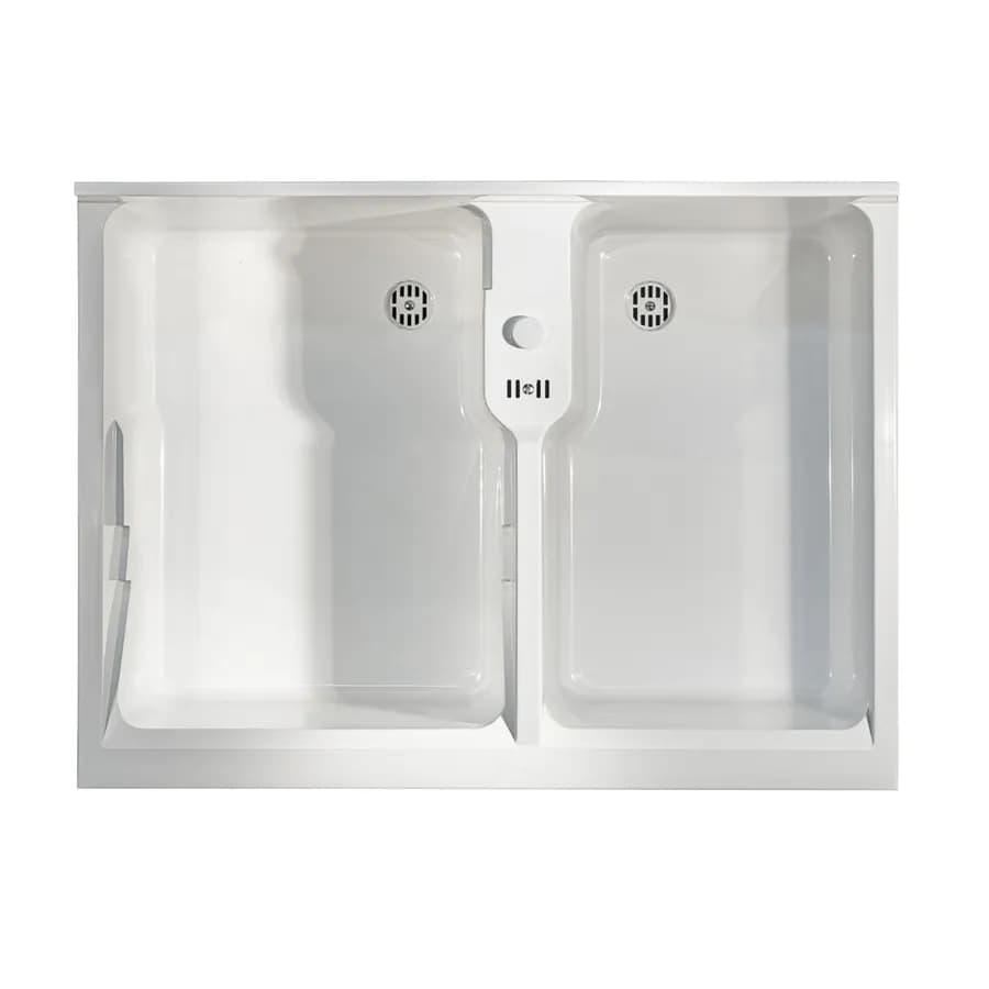 Mobile lavatoio con doppia anta e con doppia vasca in termoplastico linea Edilla Montegrappa 80x60x85h cm