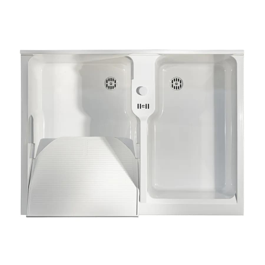 Mobile lavatoio con doppia anta e con doppia vasca in termoplastico linea Edilla Montegrappa 80x60x85h cm