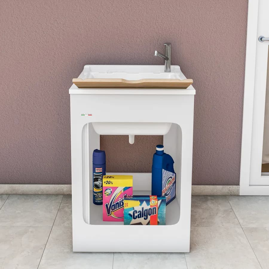 Mobile lavatoio con vasca Lavacril di Colavene 60x60x87h cm con serranda laterale