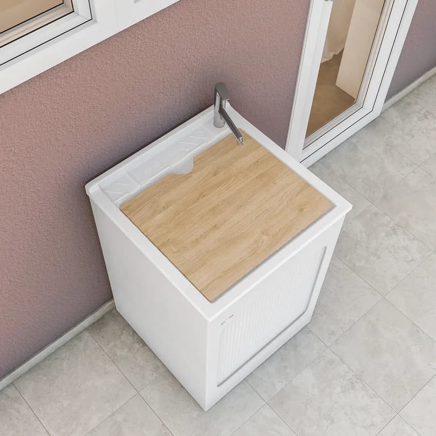 Mobile lavatoio con vasca Lavacril di Colavene 60x60x87h cm con serranda laterale