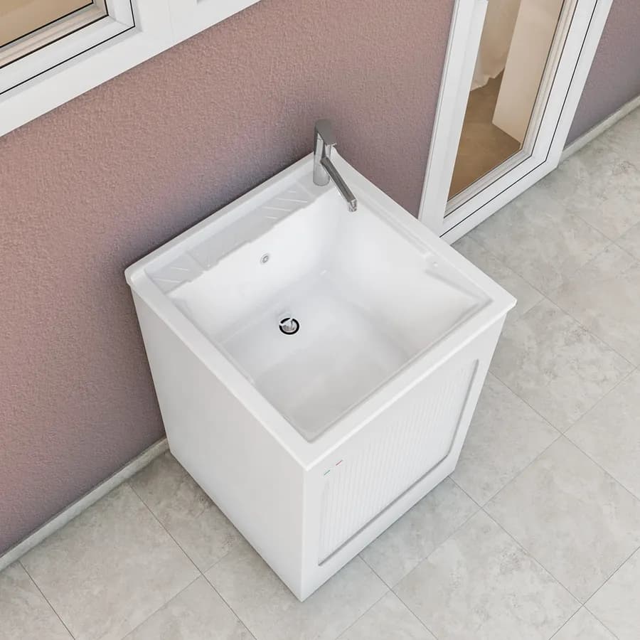 Mobile lavatoio con vasca Lavacril di Colavene 60x60x87h cm con serranda laterale