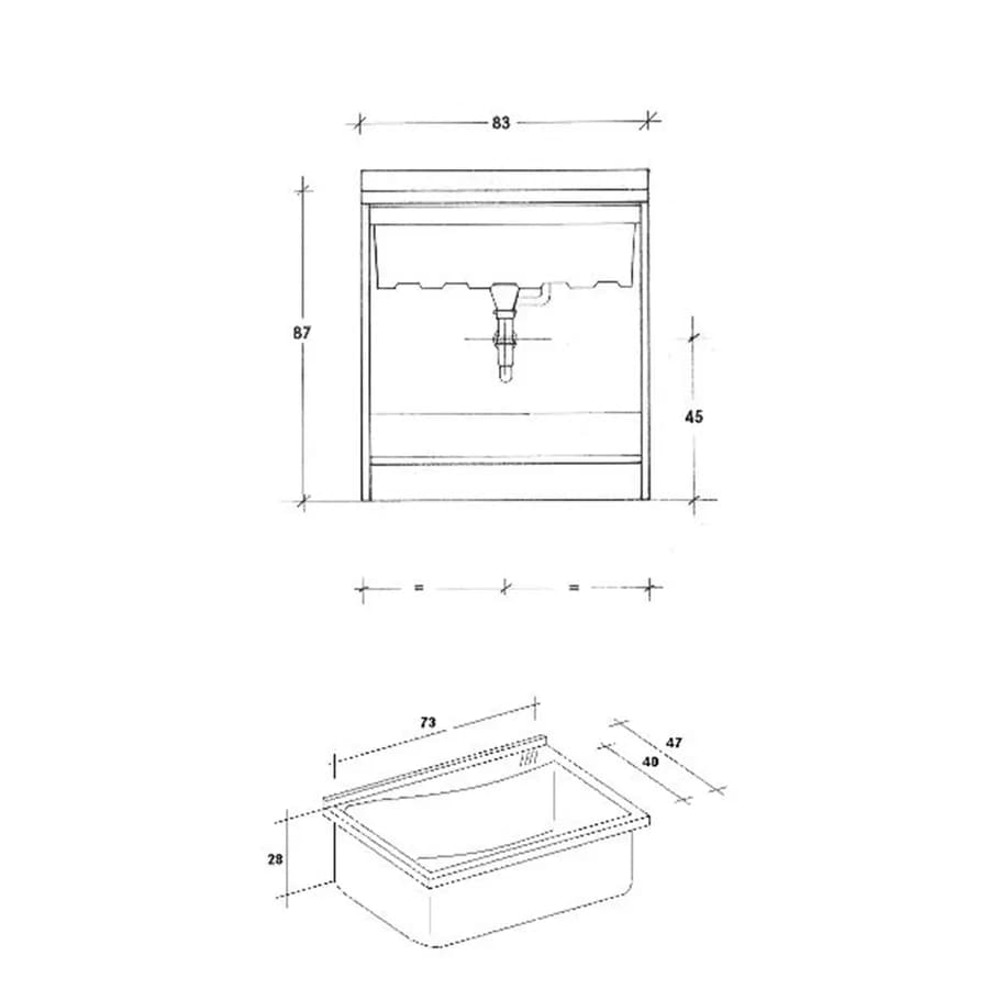 Mobile lavatoio doppia anta tortora Acqua Marella 83x60x87h cm Montegrappa