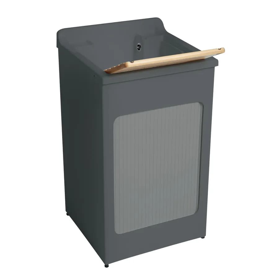 Mobile lavatoio grigio Lavacril Colavene 50x50x87h cm con vasca e serranda laterale a scomparsa