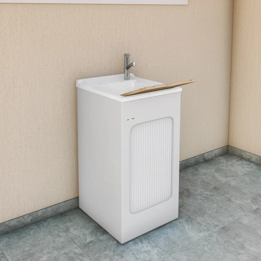 Mobile lavatoio Lavacril Colavene 45x50x87h cm con serranda laterale e vasca in ABS