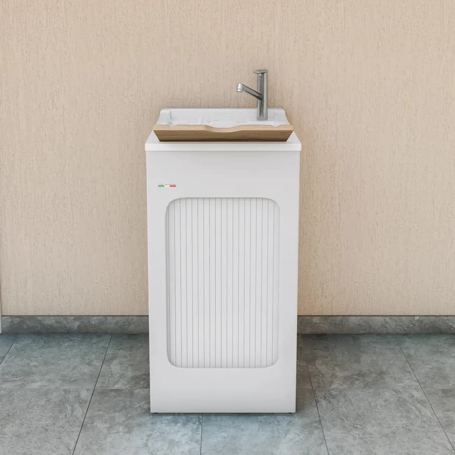 Mobile lavatoio Lavacril Colavene 45x50x87h cm con serranda laterale e vasca in ABS