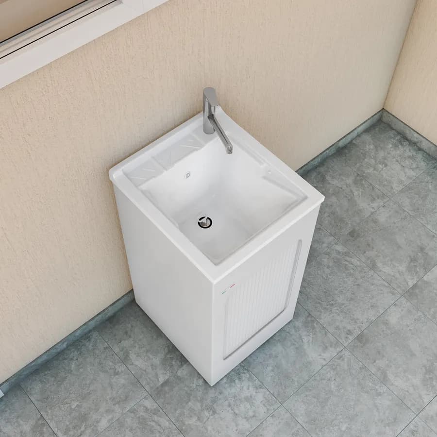 Mobile lavatoio Lavacril Colavene 45x50x87h cm con serranda laterale e vasca in ABS