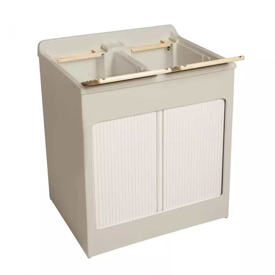 Mobile lavatoio Lavacril Colavene crema 80x60 cm con doppia vasca e serrandina