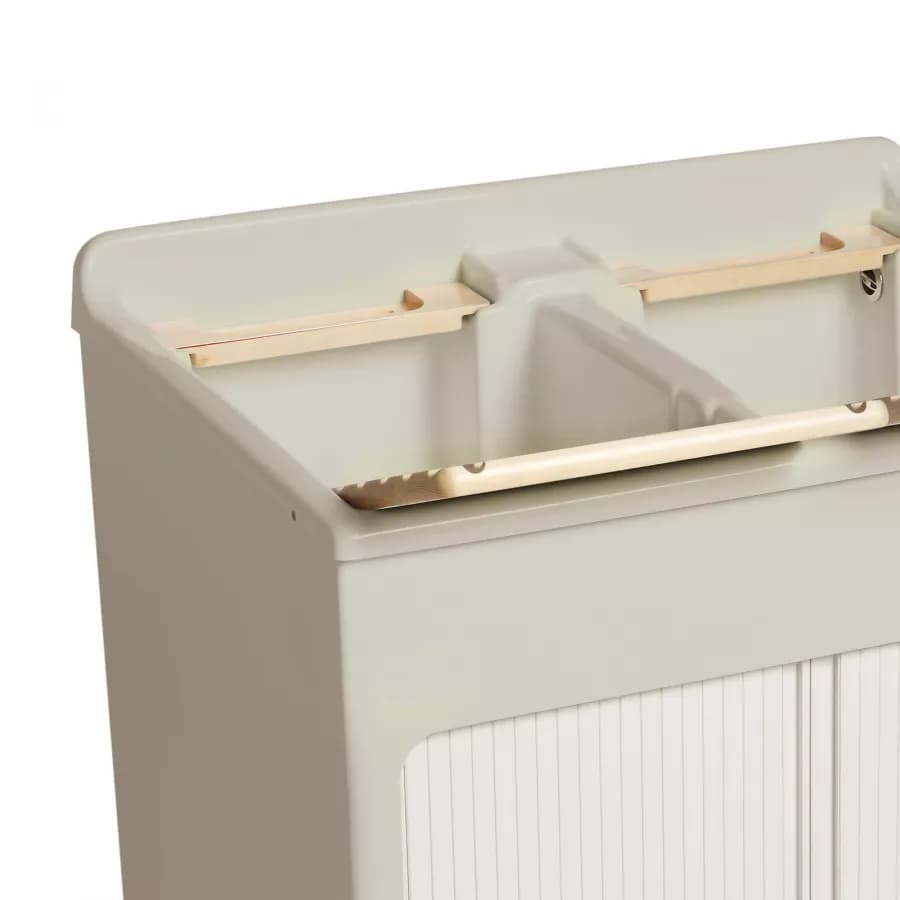 Mobile lavatoio Lavacril Colavene crema 80x60 cm con doppia vasca e serrandina