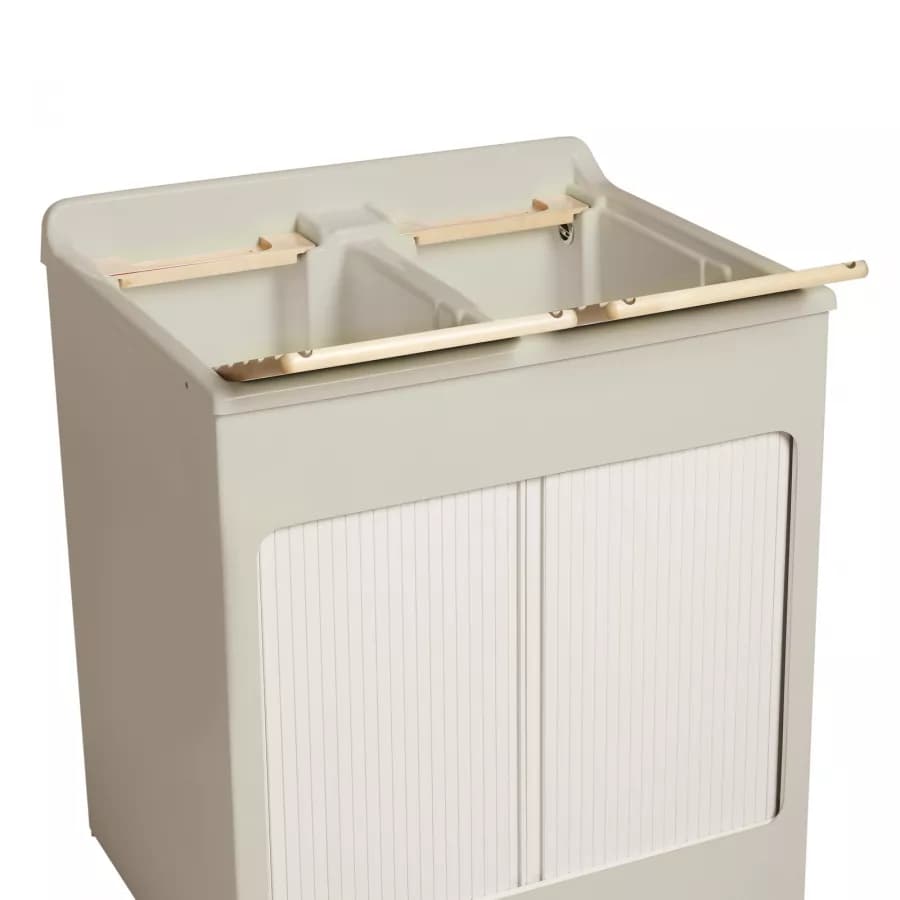 Mobile lavatoio Lavacril Colavene crema 80x60 cm con doppia vasca e serrandina