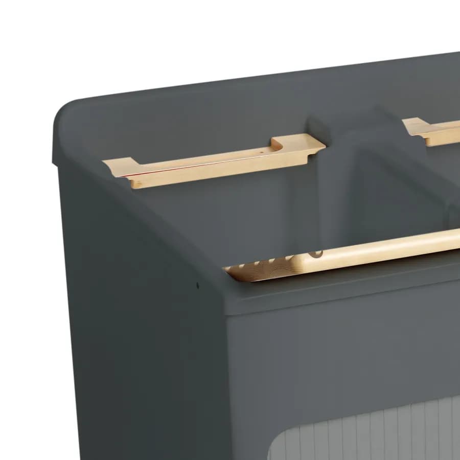 Mobile lavatoio Lavacril Colavene grigio 80x60x84h cm con doppia vasca e serrandina