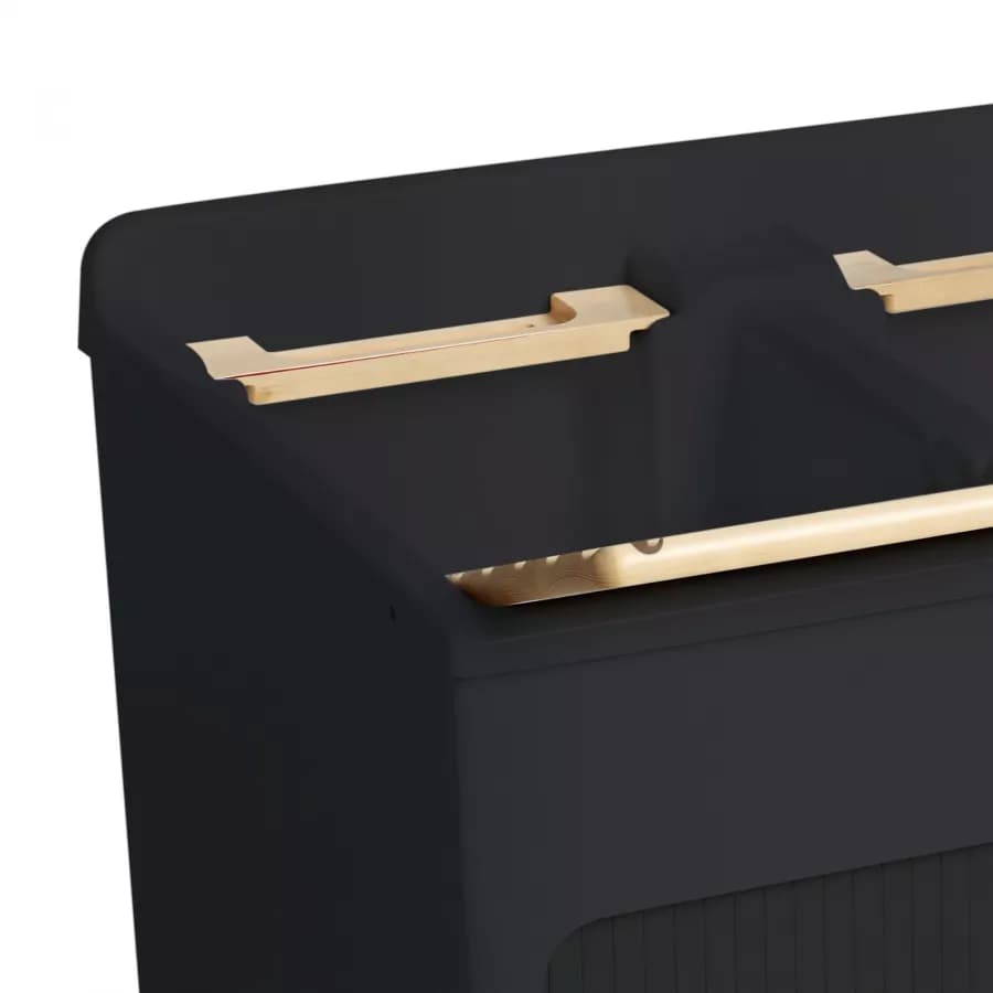 Mobile lavatoio Lavacril Colavene nero 80x60x84h cm con doppia vasca e serrandina