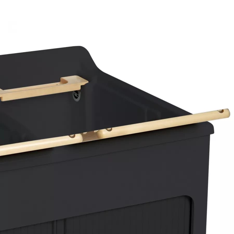 Mobile lavatoio Lavacril Colavene nero 80x60x84h cm con doppia vasca e serrandina